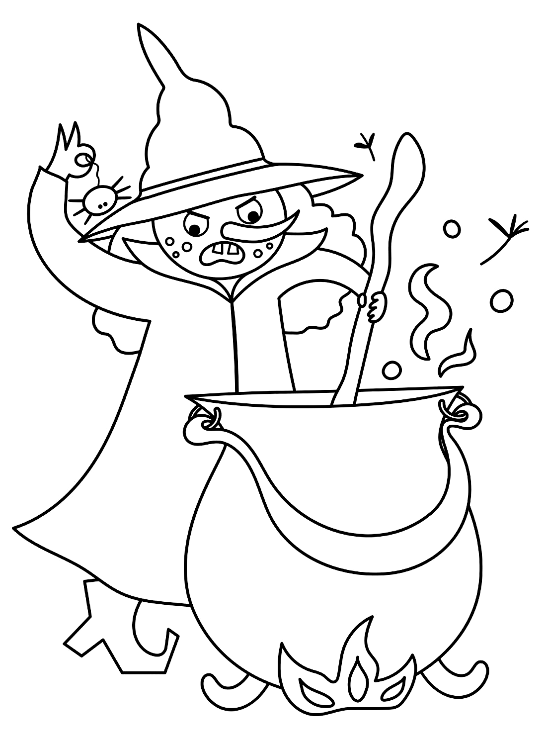 Página da Bruxa Furiosa de Halloween Witch