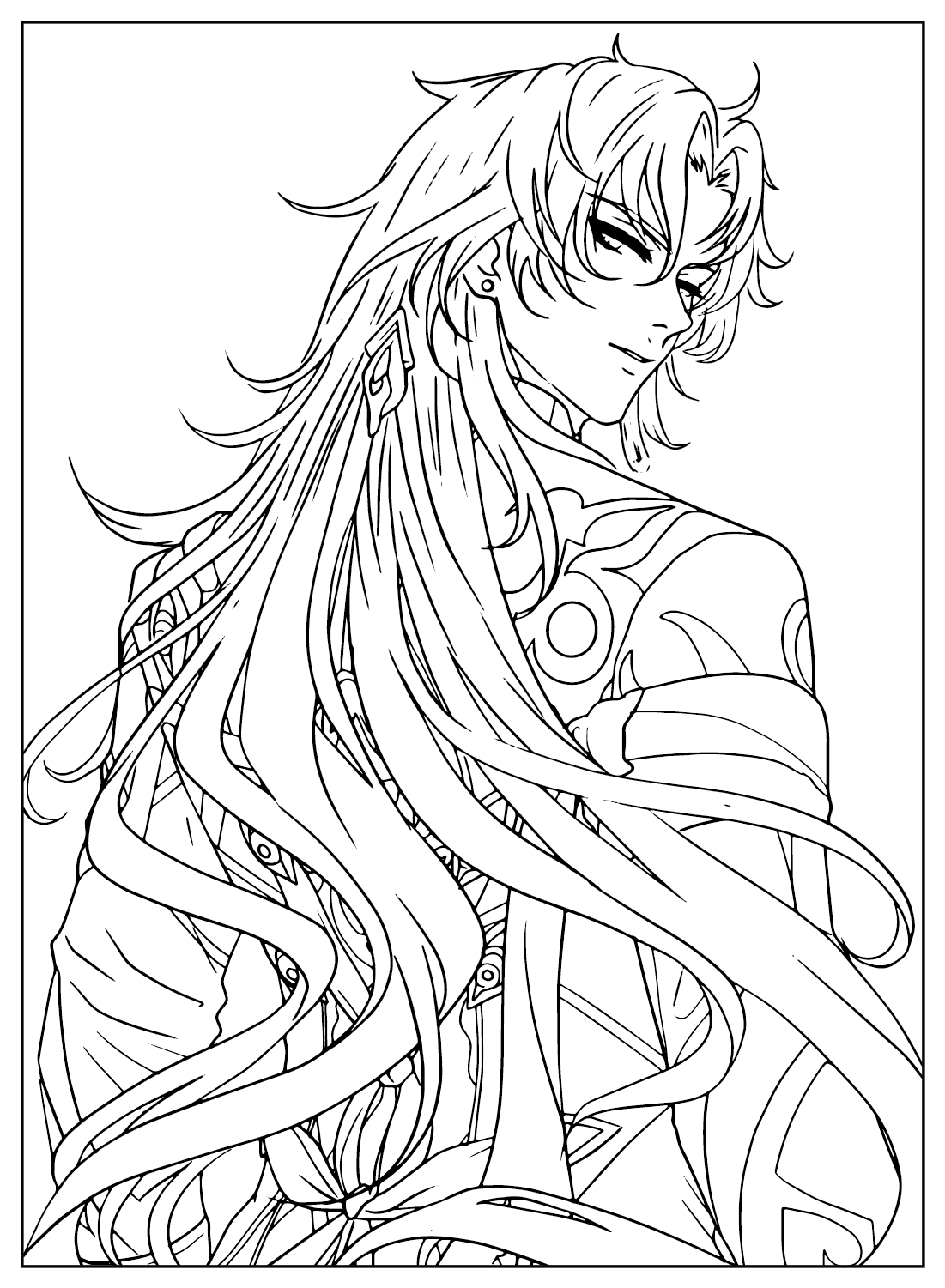 Blade Coloring Page Free from Honkai: Star Rail