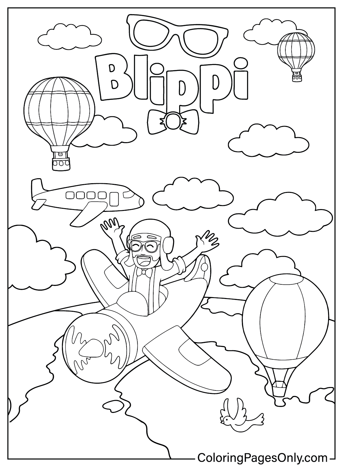 Blippi Coloring Page Free from Blippi