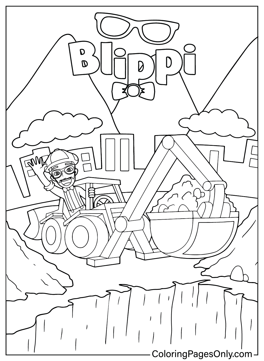 Blippi Coloring Page for Adults from Blippi