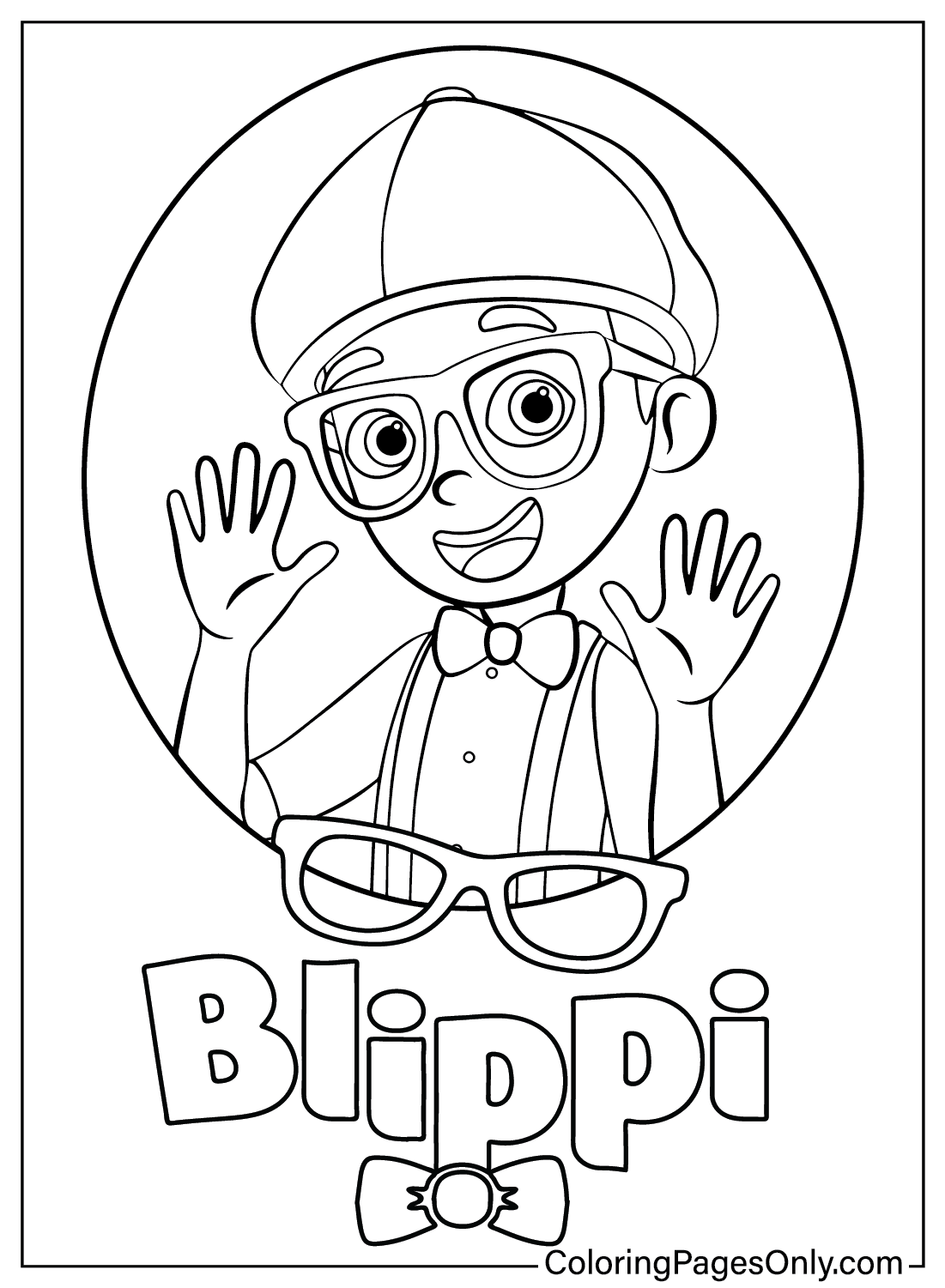 Blippi Coloring Sheet for Kids from Blippi