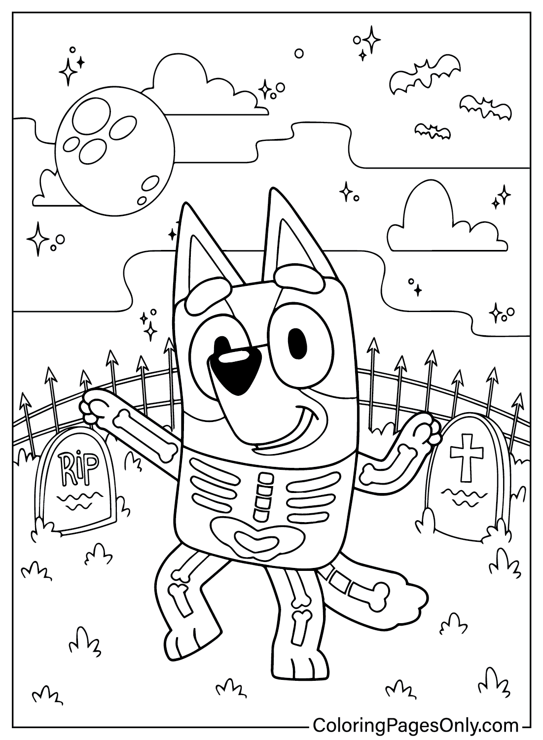 Bluey Halloween Coloring Page from Bluey Halloween