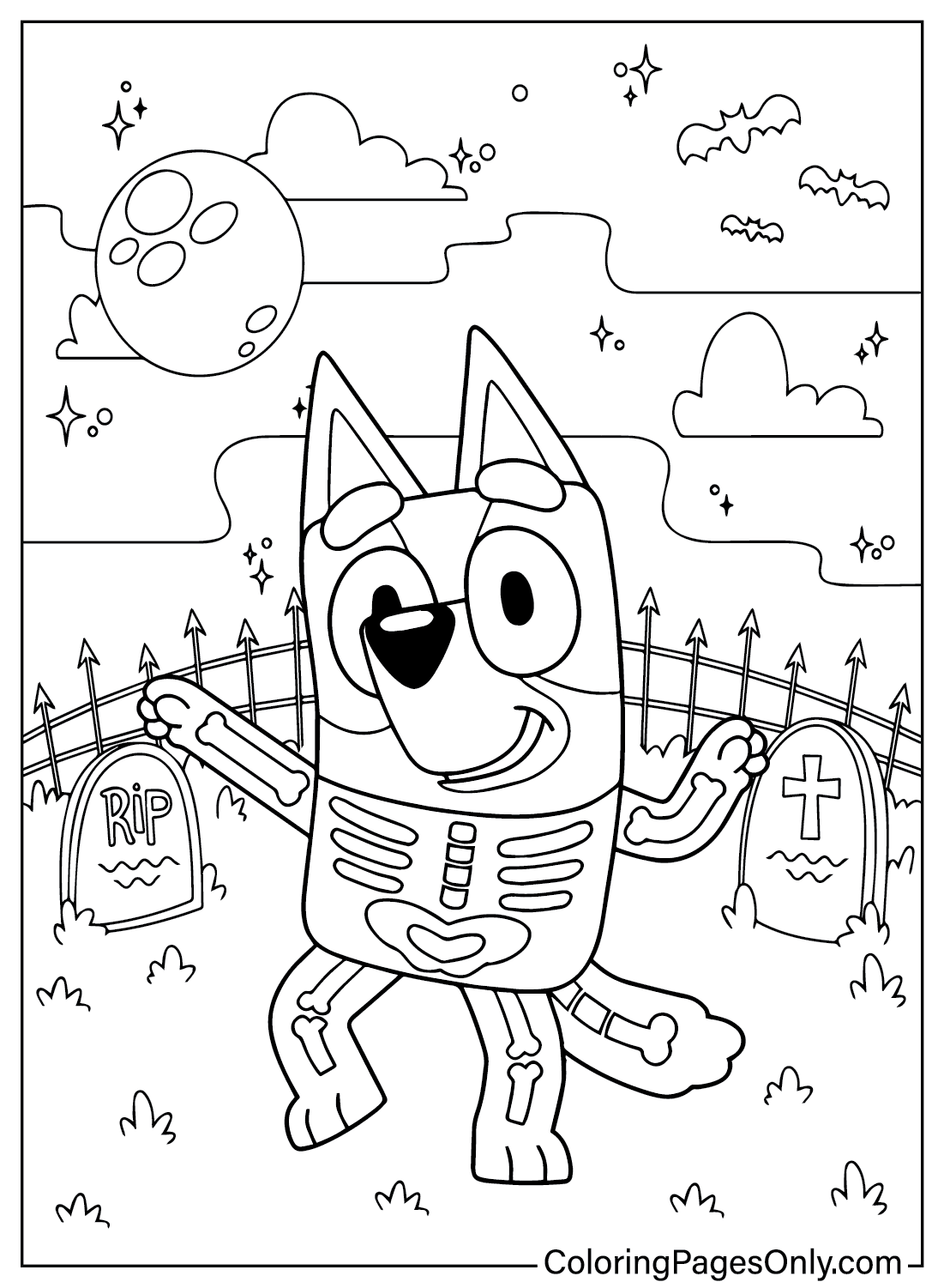 20 Bluey Halloween Coloring Pages Free Printable PDF Online Coloring