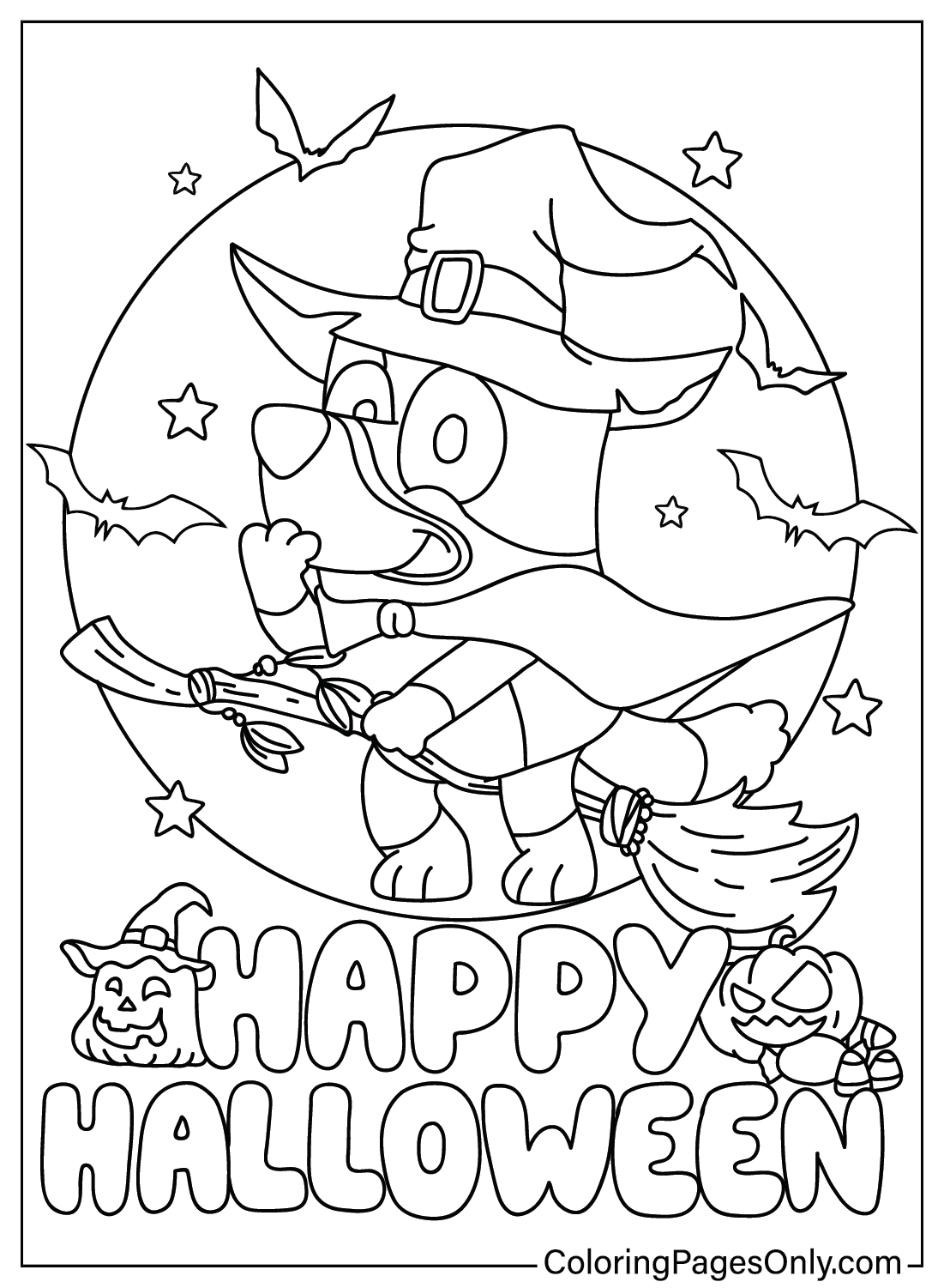 Bluey Halloween Coloring Pages to for Kids from Bluey Halloween