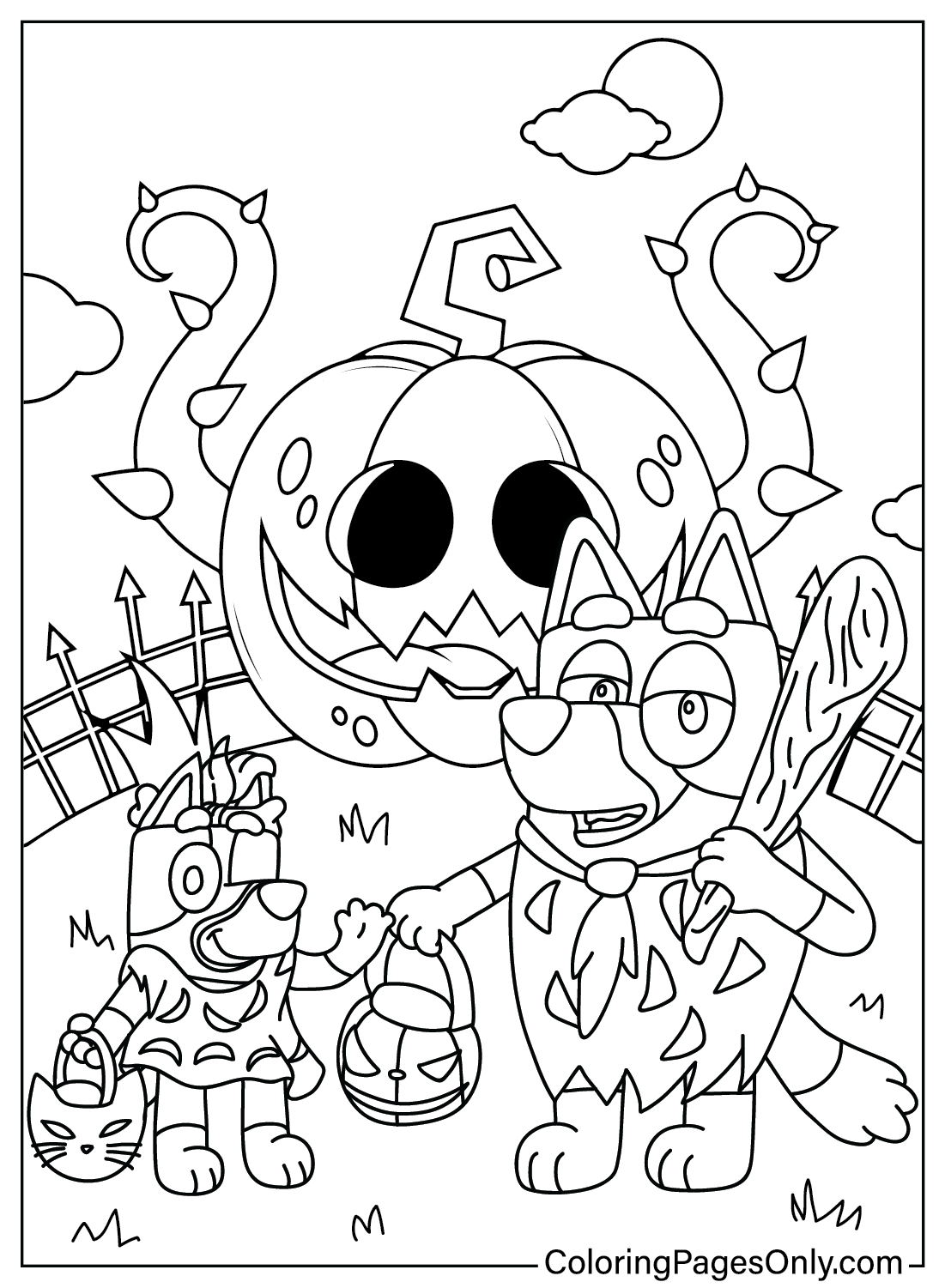 Bluey Halloween to Color from Bluey Halloween