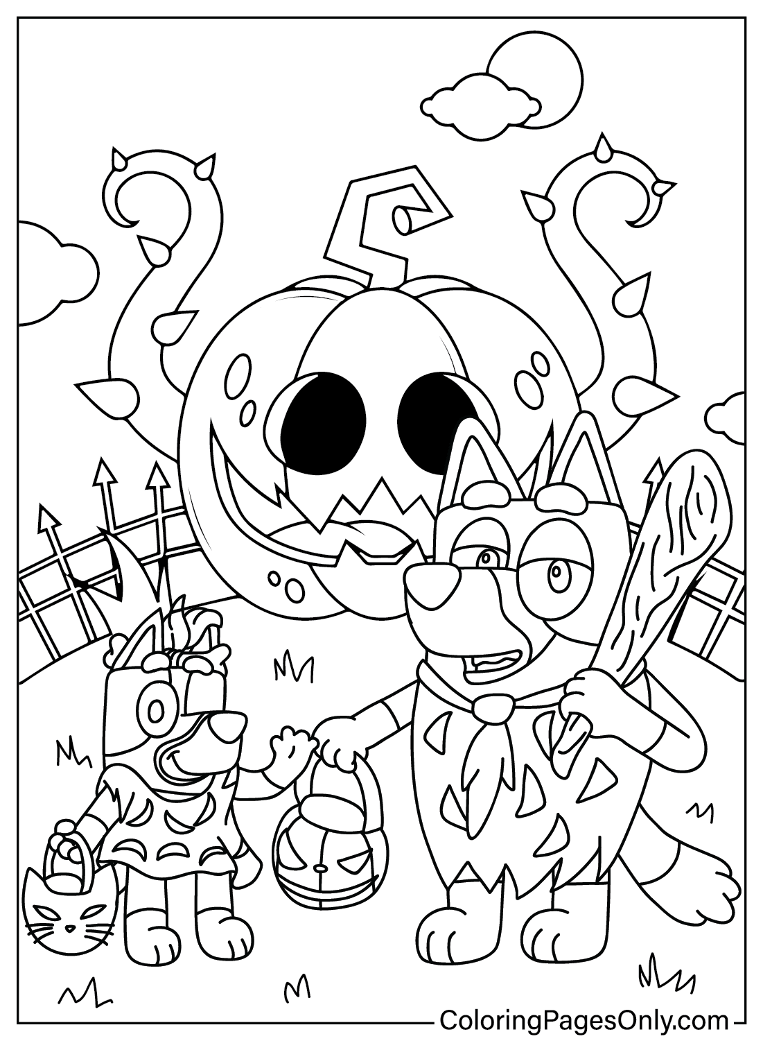 20 Bluey Halloween Coloring Pages Free Printable PDF Online Coloring