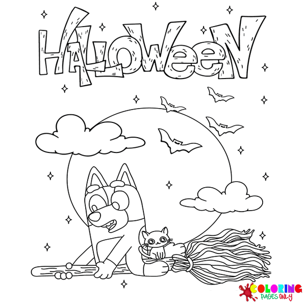 Desenhos para colorir Bluey Halloween