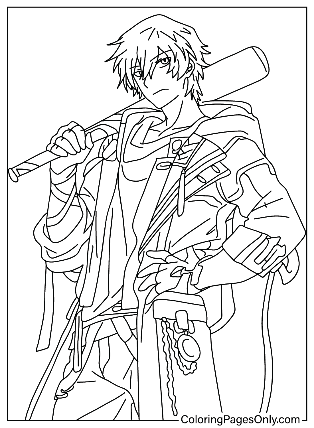 Caelus Coloring Page from Honkai: Star Rail