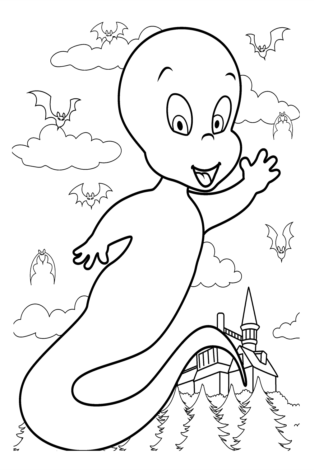 Casper Ghost Coloring Page from Ghost