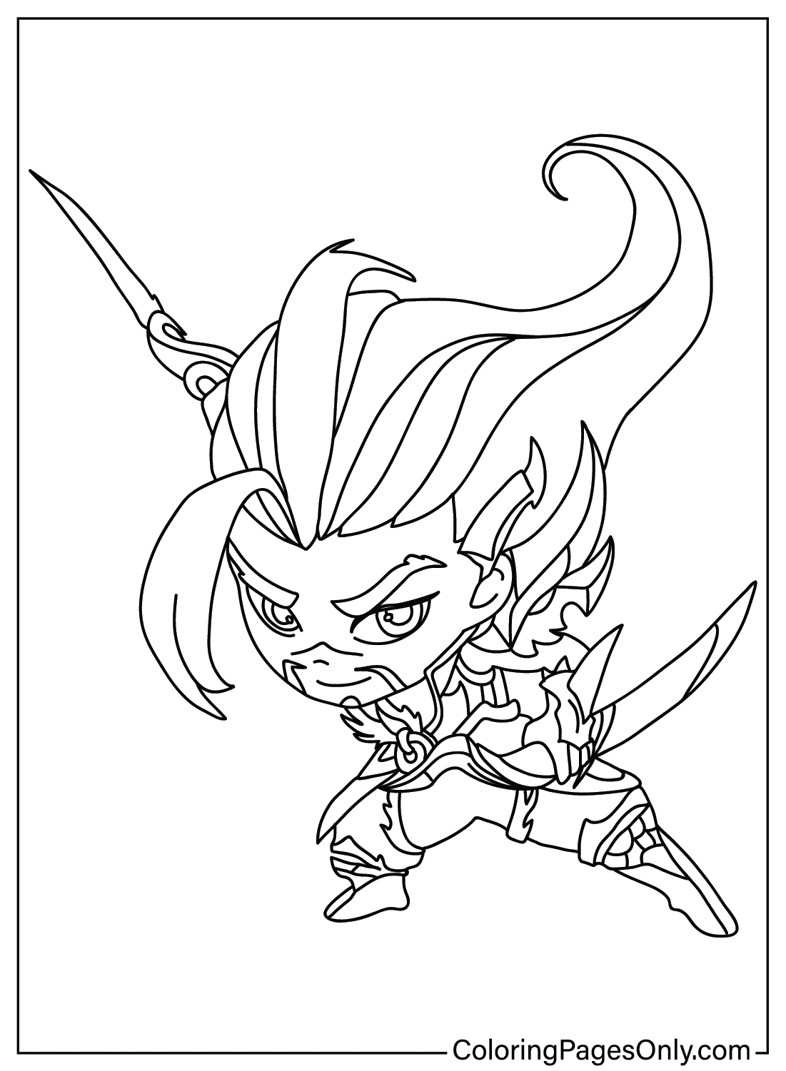 Chibi Champion Teamfight Tactics Coloring Page from Teamfight Tactics