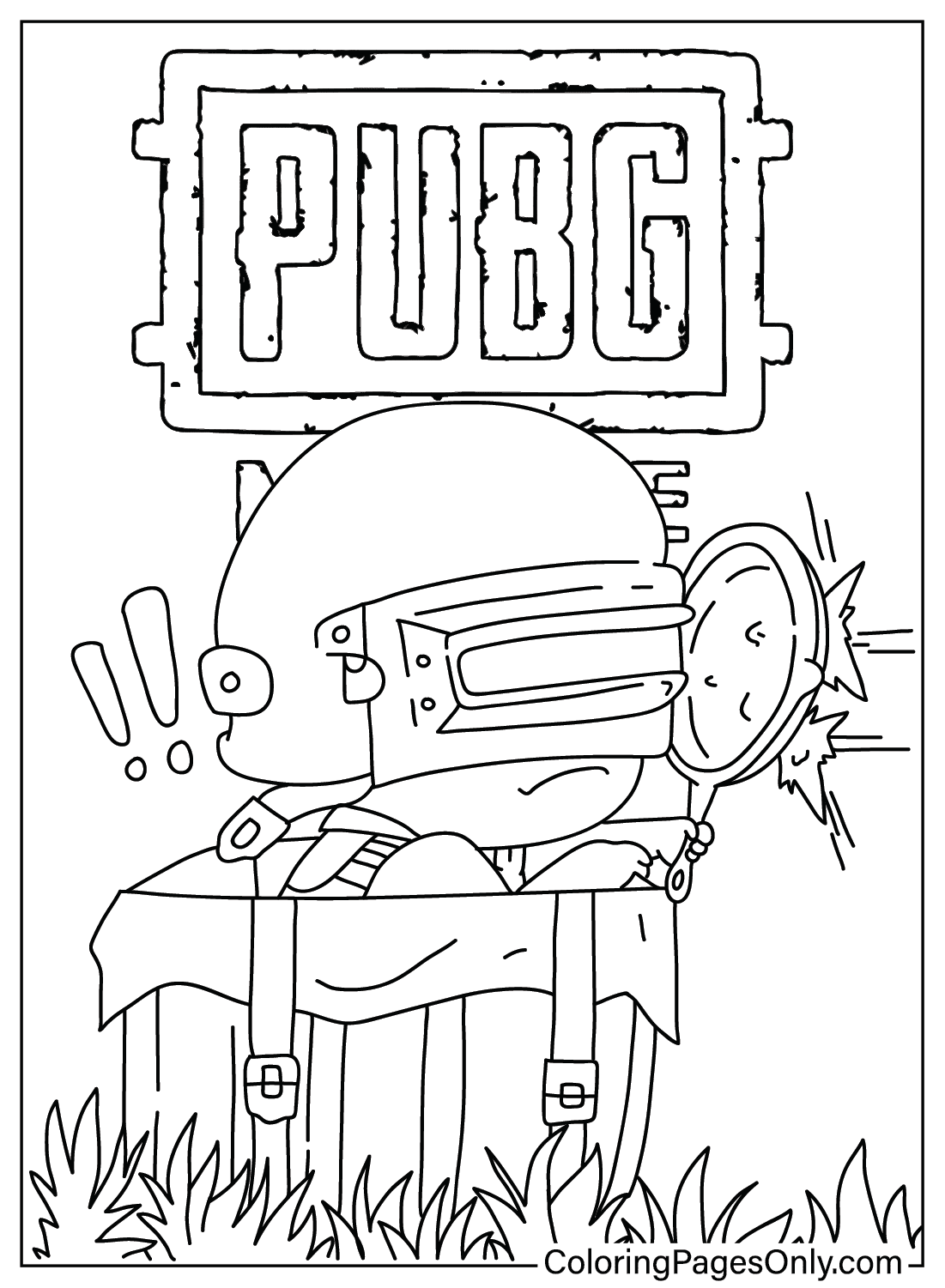 Chibi Pubg Coloring Page from PUBG