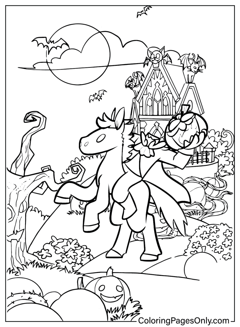 20 Free Printable Headless Horseman Coloring Pages