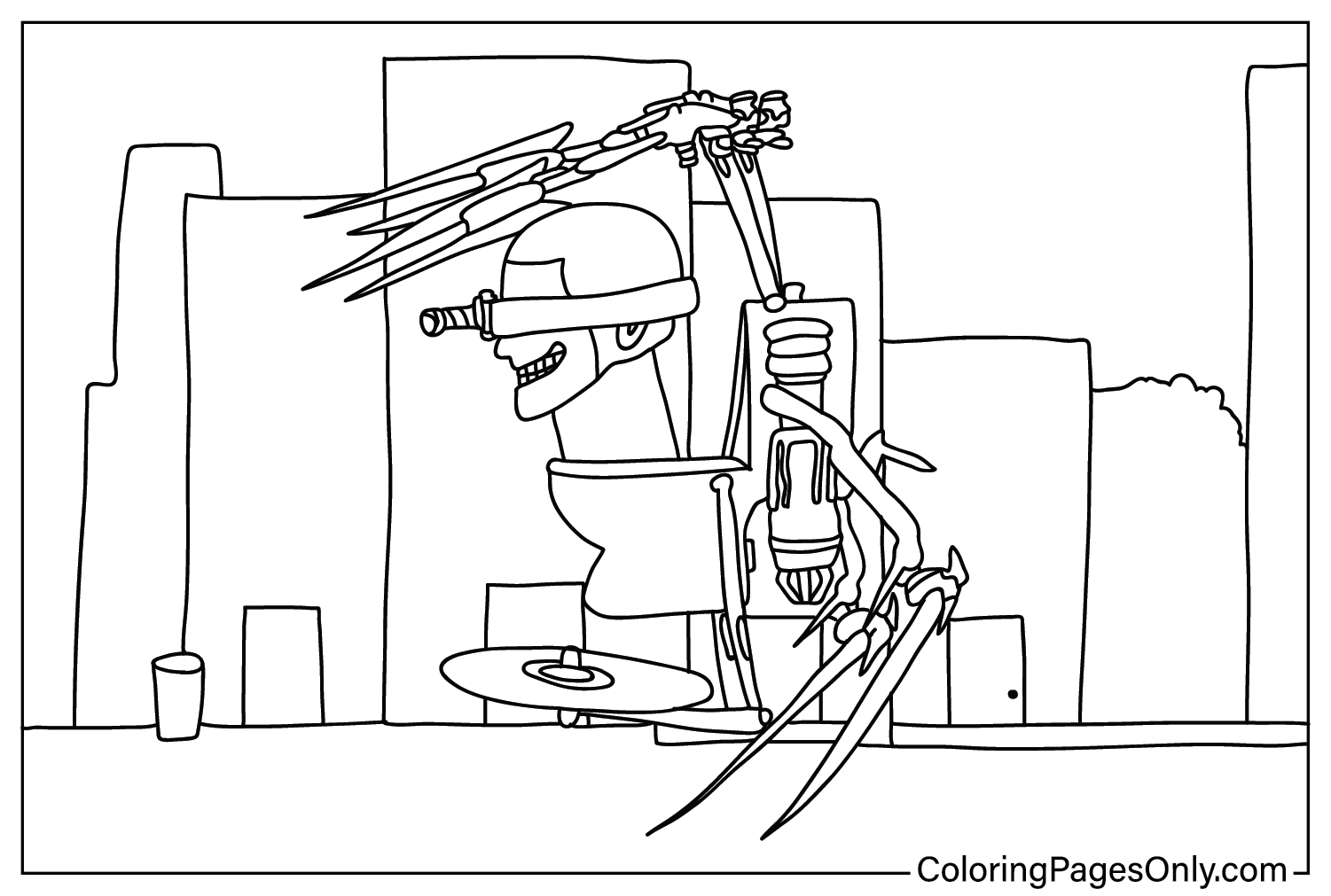 Coloring Page Dual Buzzsaw Mutant from Dual Buzzsaw Mutant