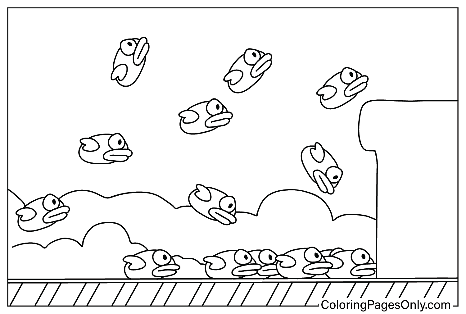 Coloring Page Flappy Bird from Flappy Bird