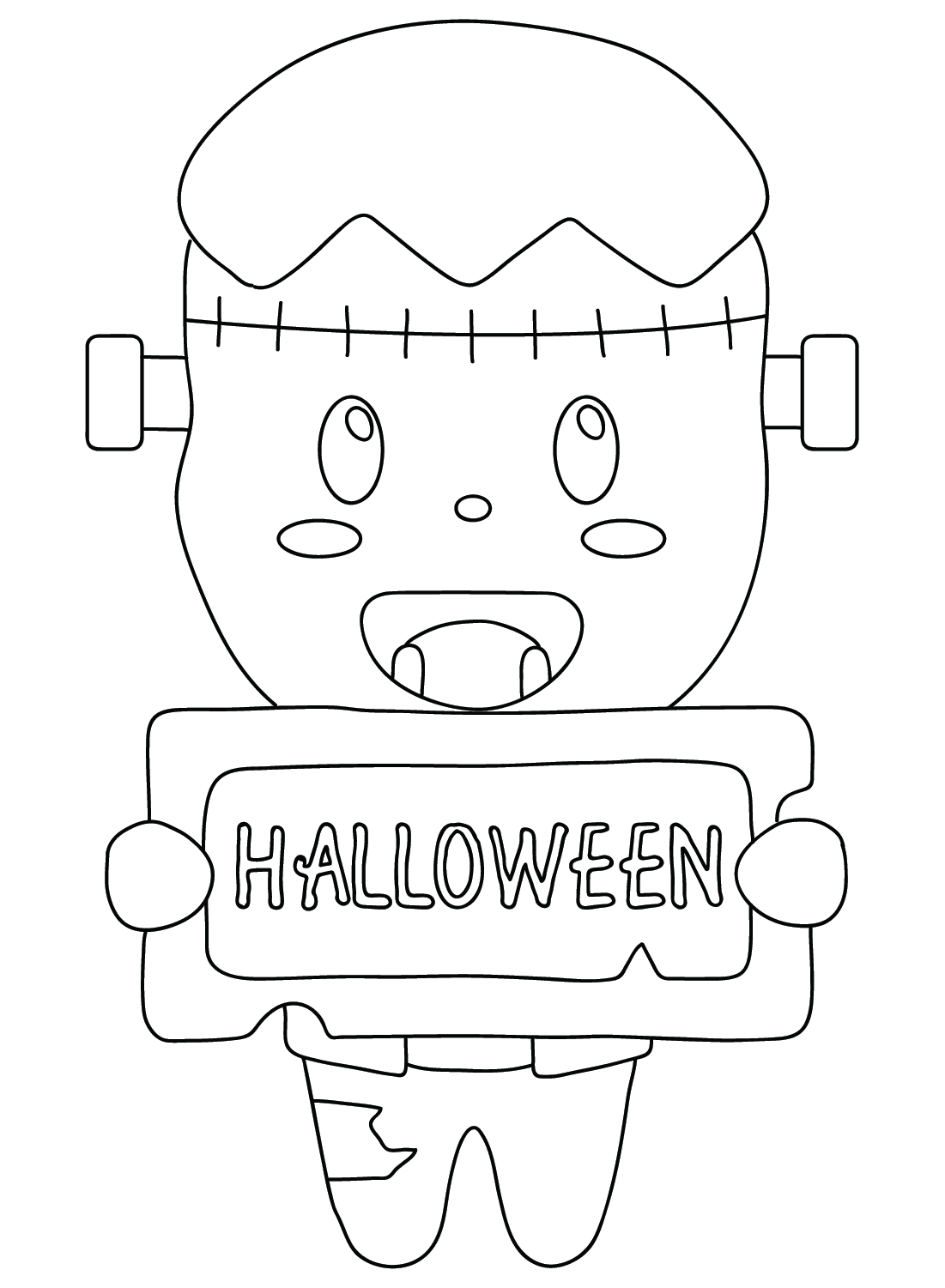 Coloring Page Frankenstein