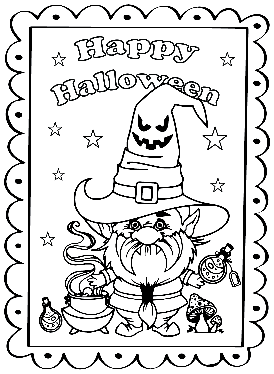 Dibujo para colorear Tarjetas de Halloween de Tarjetas de Halloween