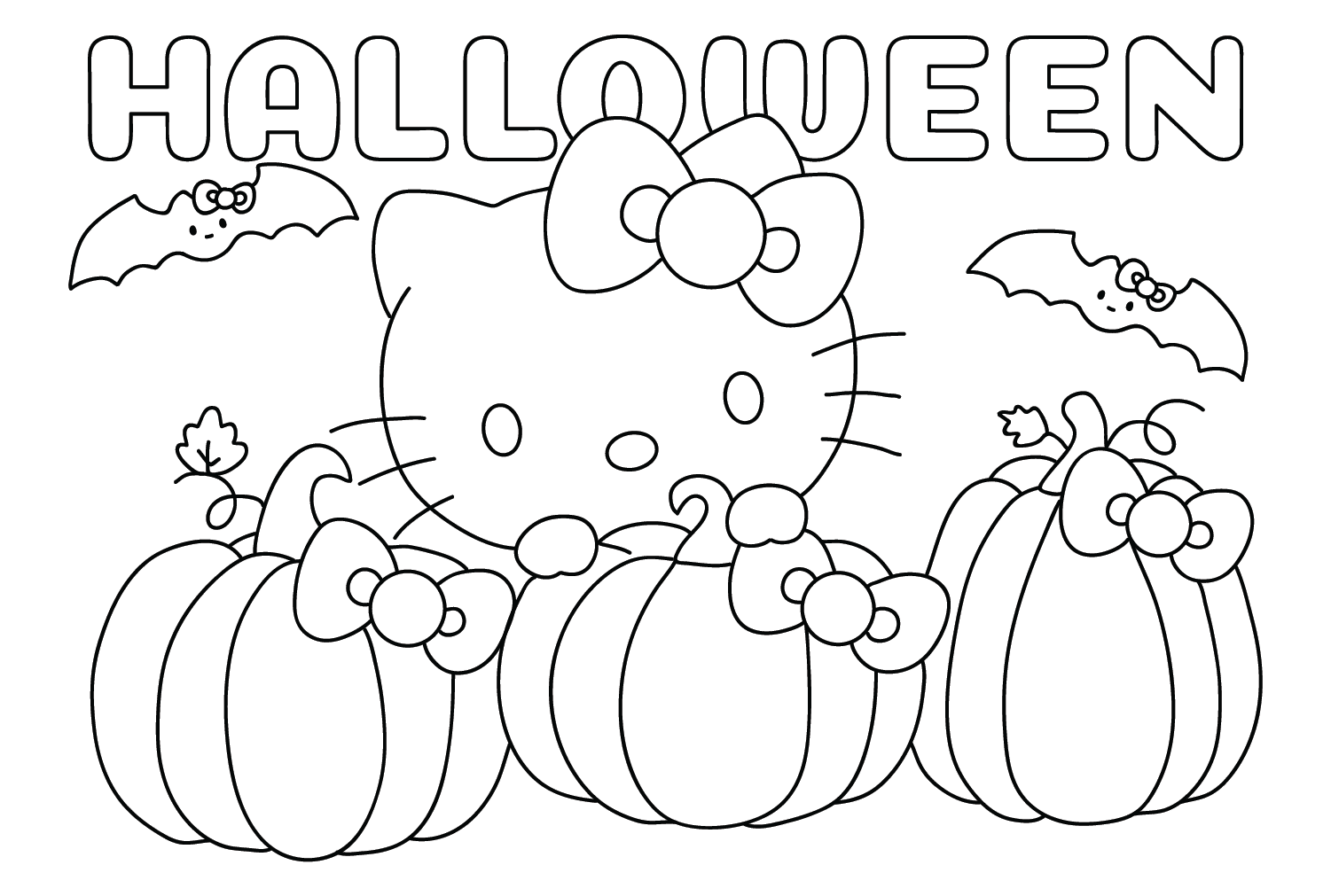 Coloring Page Halloween Hello Kitty