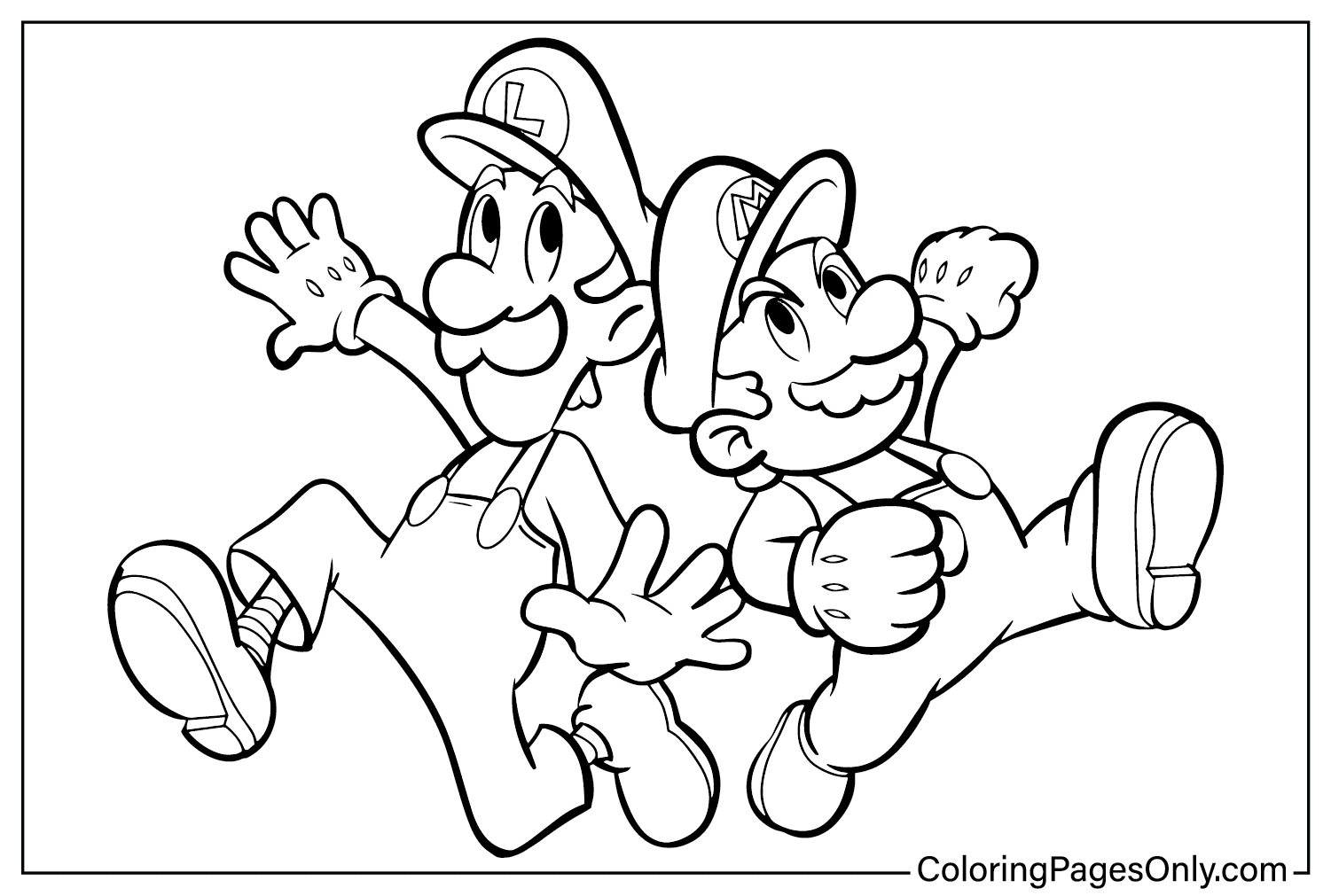 Pagina da colorare Mario e Luigi del film Super Mario Bros.