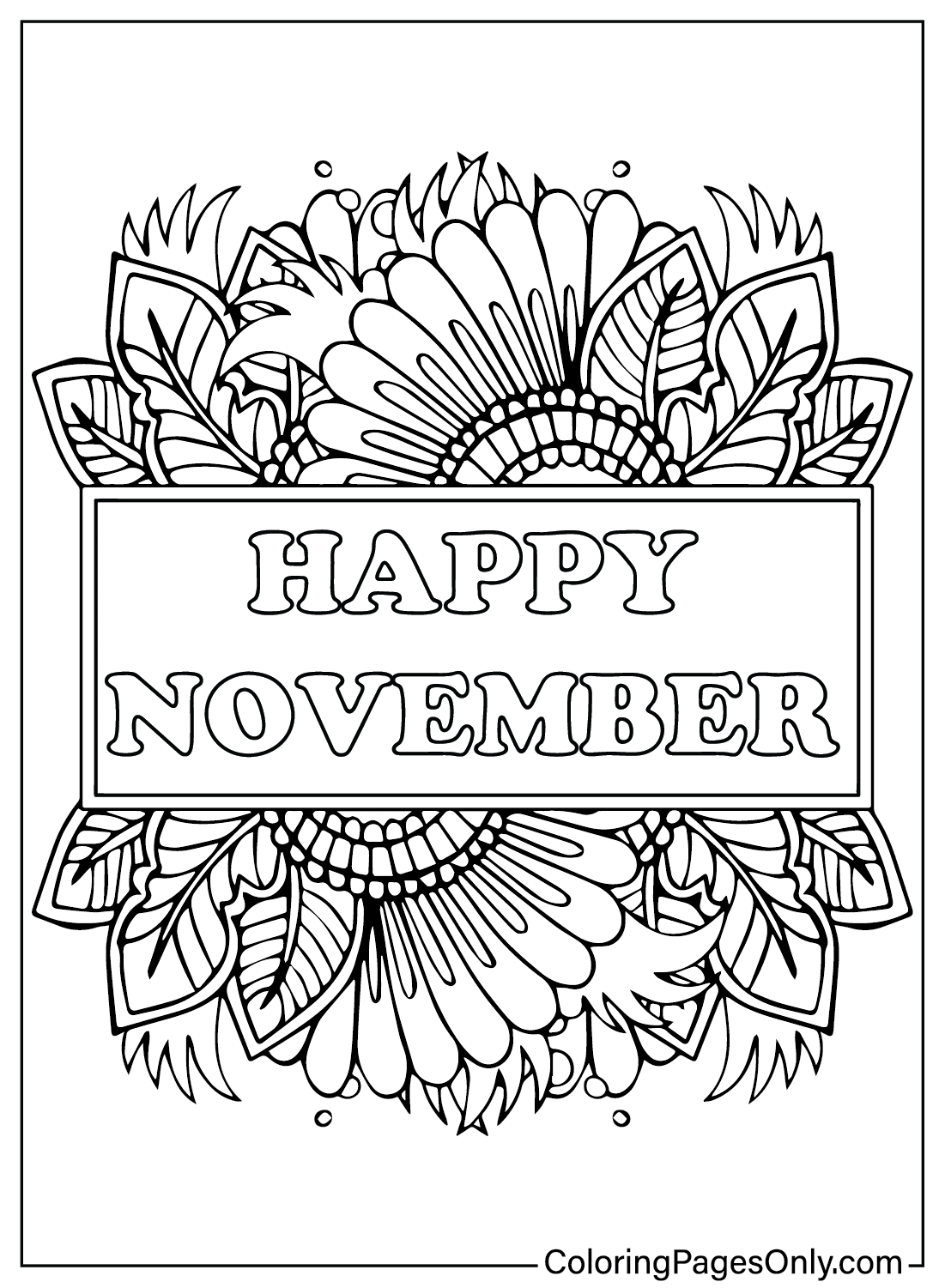 Página para colorir novembro