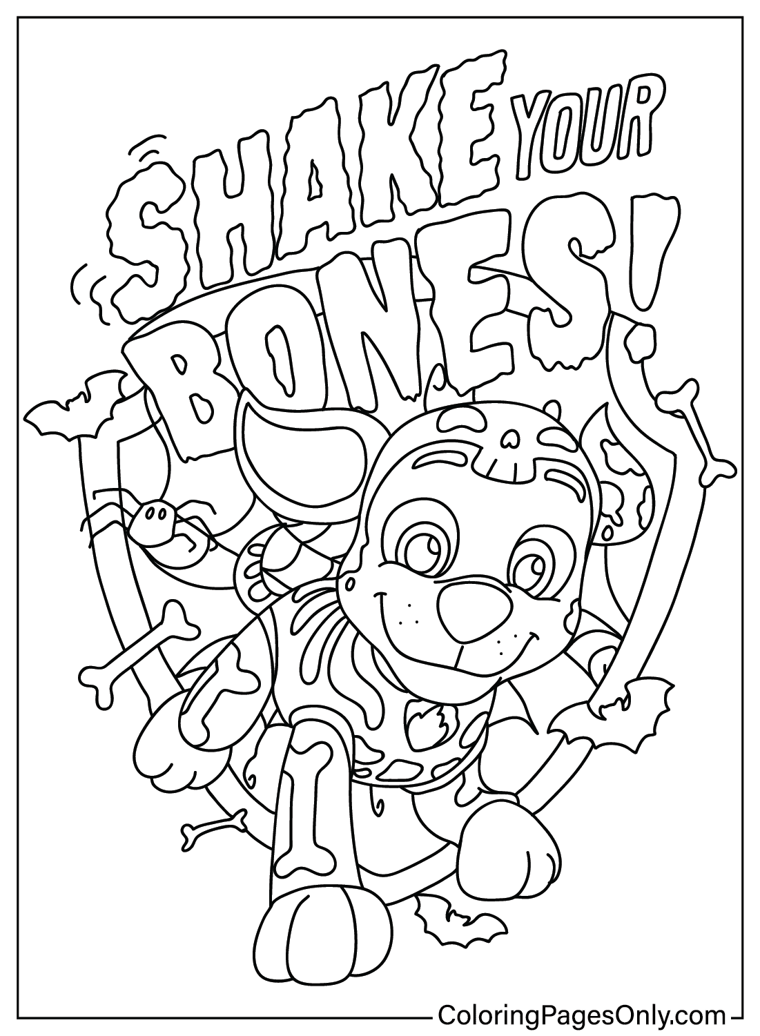 Coloring Page Paw Patrol Halloween from Paw Patrol Halloween