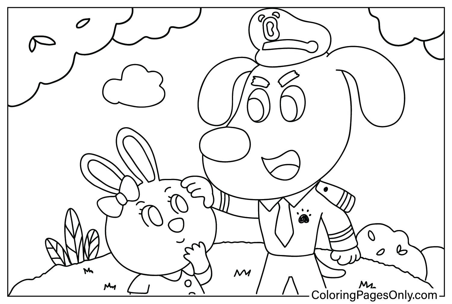 Coloring Page Safety Sheriff Labrador from Safety Sheriff Labrador