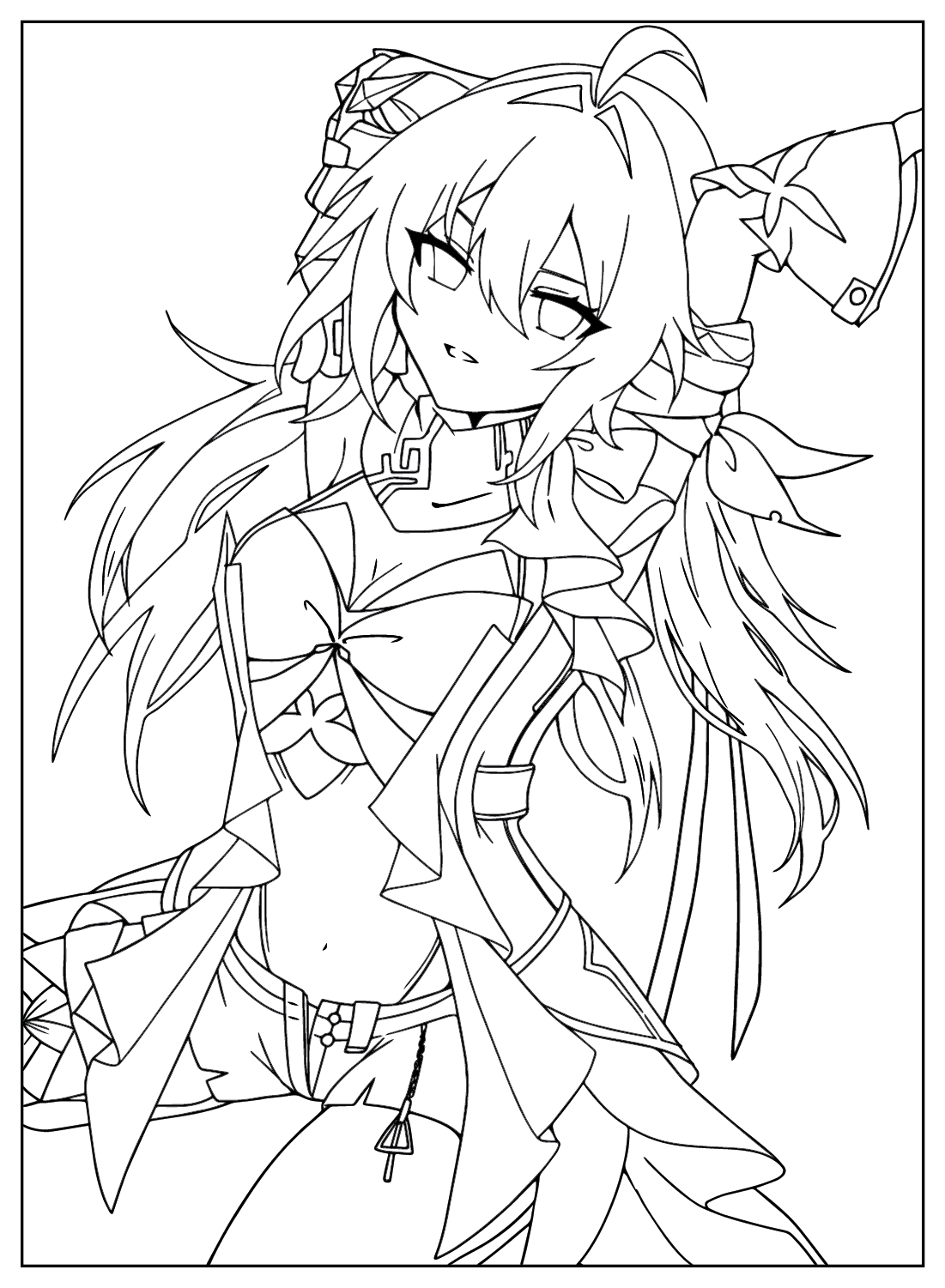 Coloring Page Seele from Honkai: Star Rail