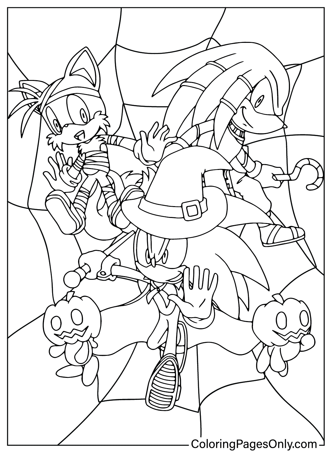 Página para colorear Sonic Halloween de Spooktacular Halloween