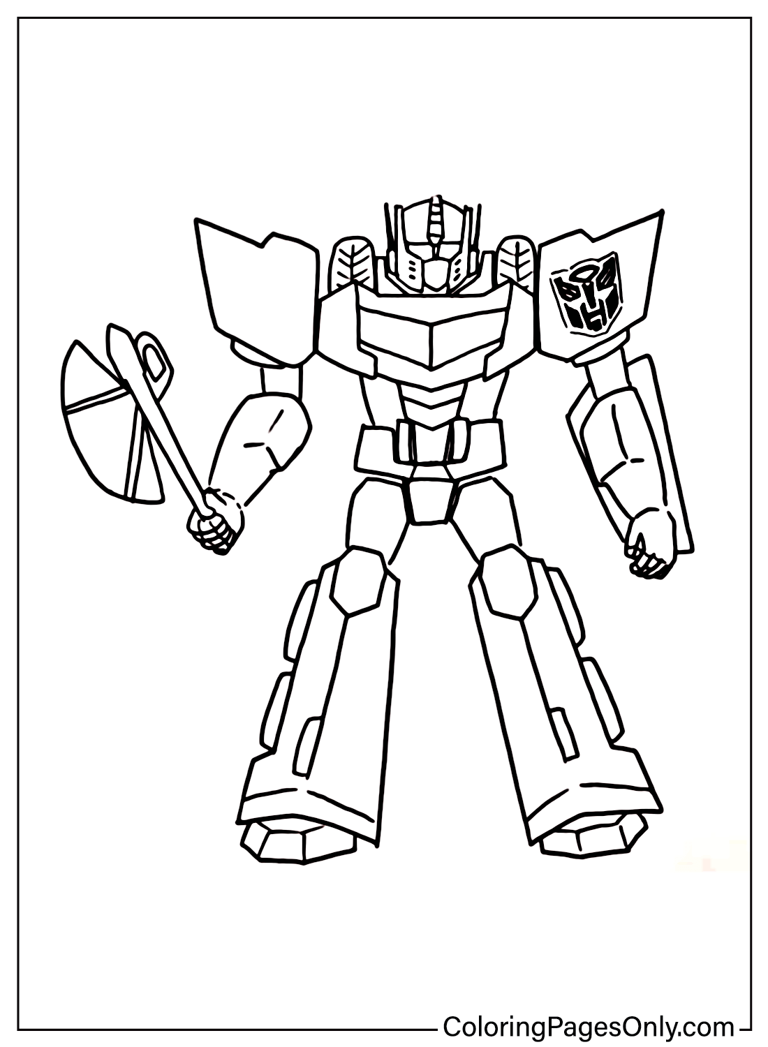 Coloring Pages Optimus Prime Free from Transformers: The Last Knight