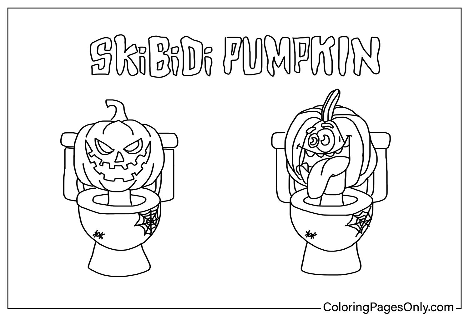 Coloring Pages Skibidi Pumpkin from Skibidi Toilet