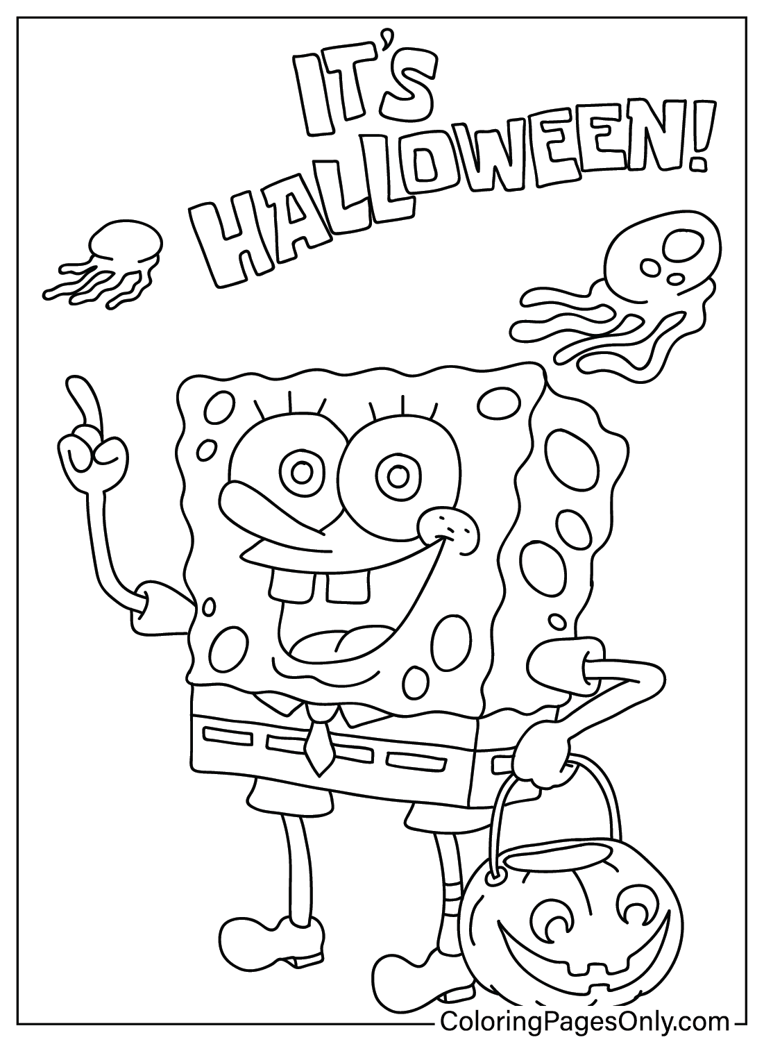 Раскраски Губка Боб Хэллоуин из мультфильма «Губка Боб Хэллоуин»