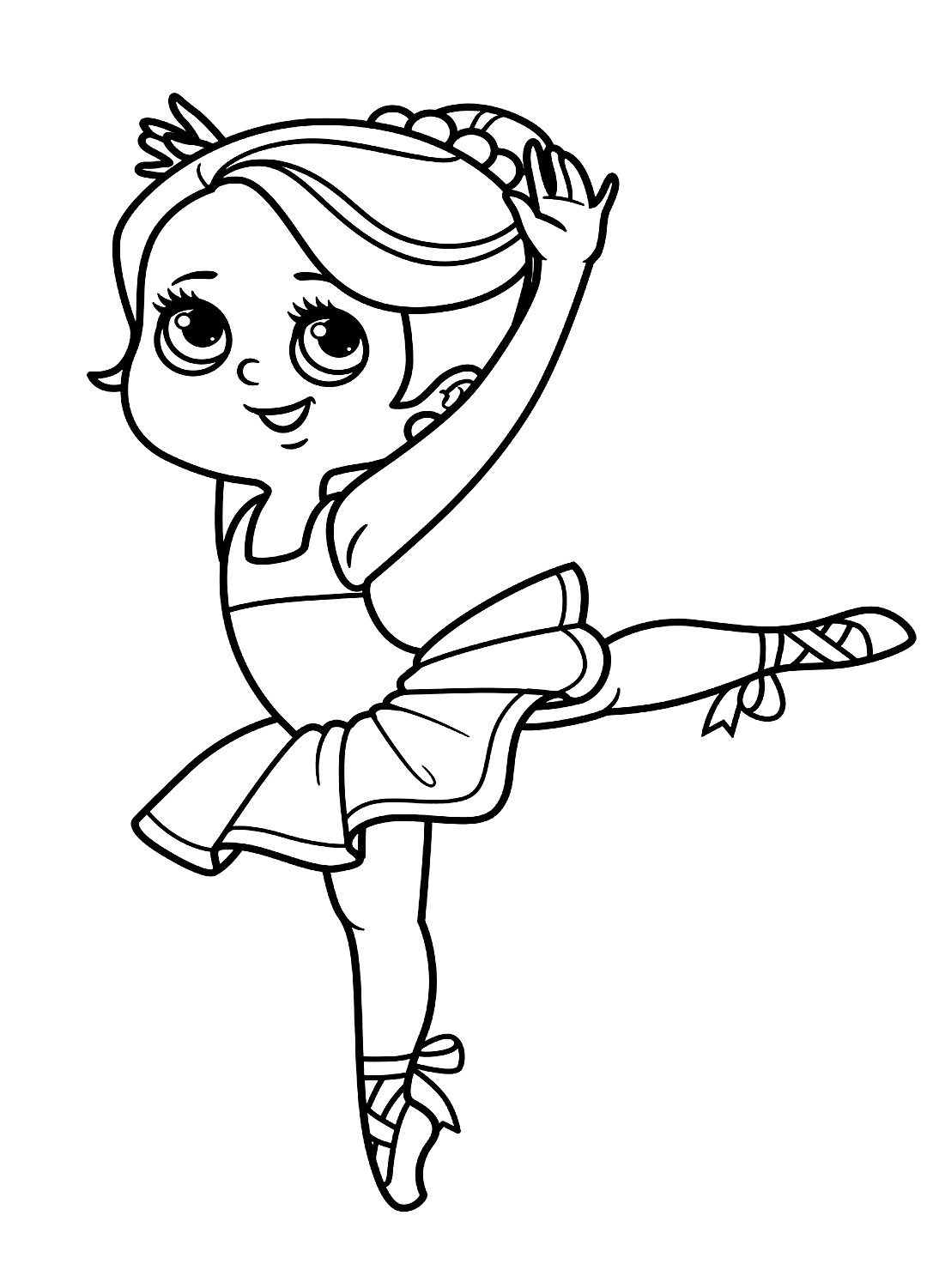 Páginas para colorear para ballet de dibujos animados de Ballerina