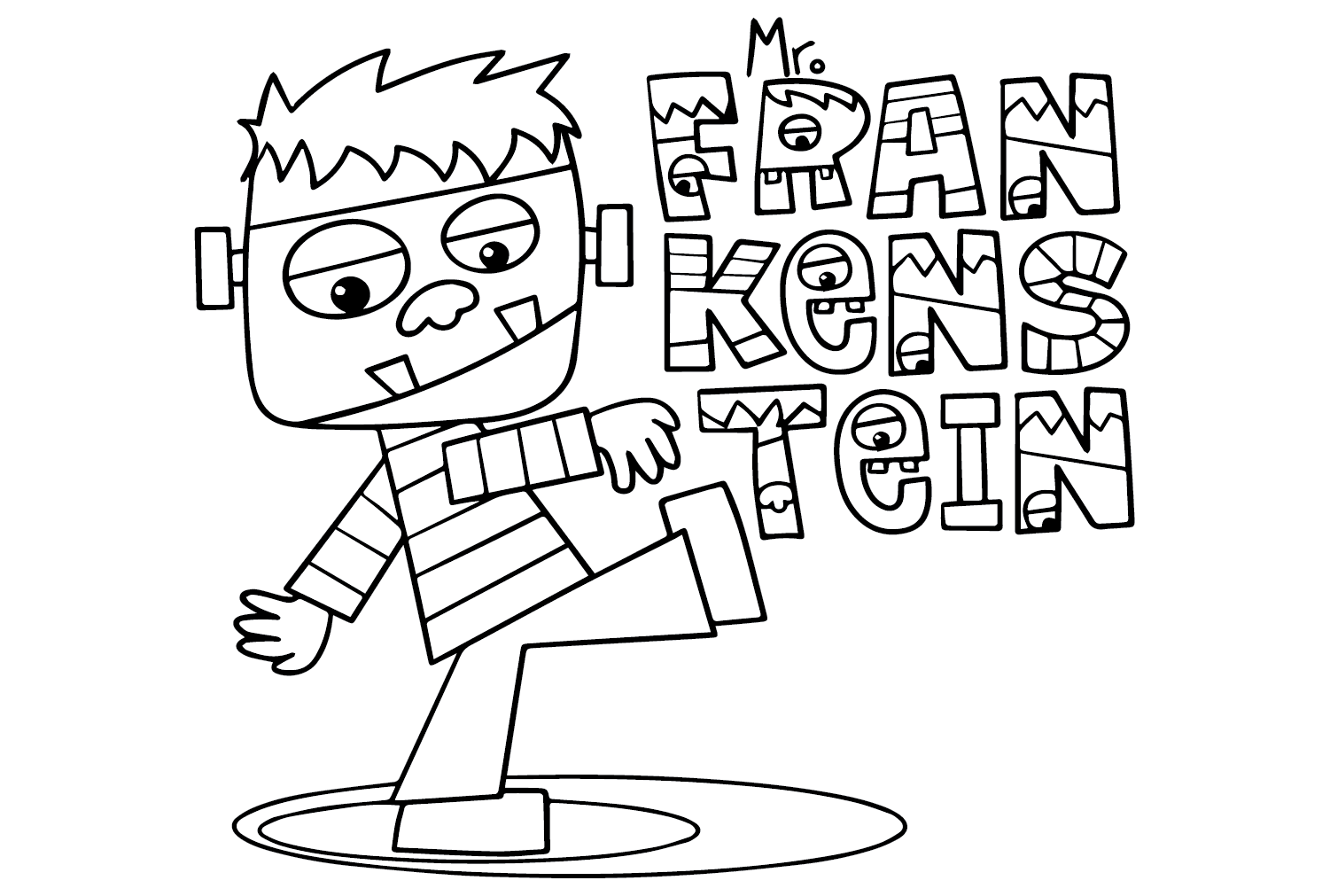 Coloring Pages of Frankenstein from Frankenstein