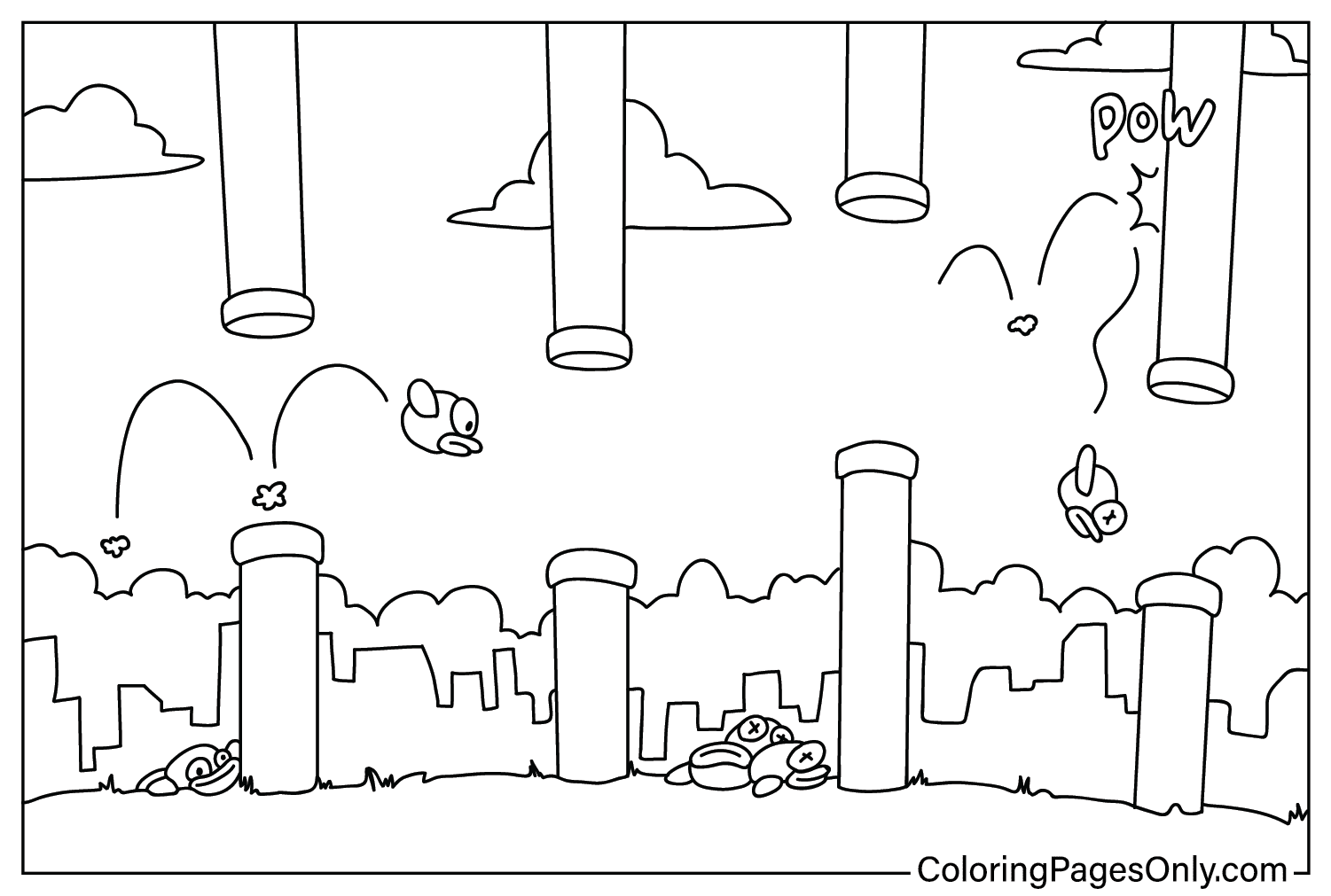Coloring Sheet Flappy Bird from Flappy Bird