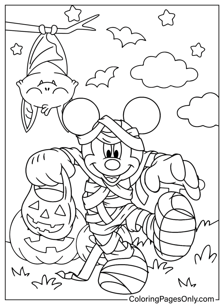 30 Free Printable Mickey Halloween Coloring Pages