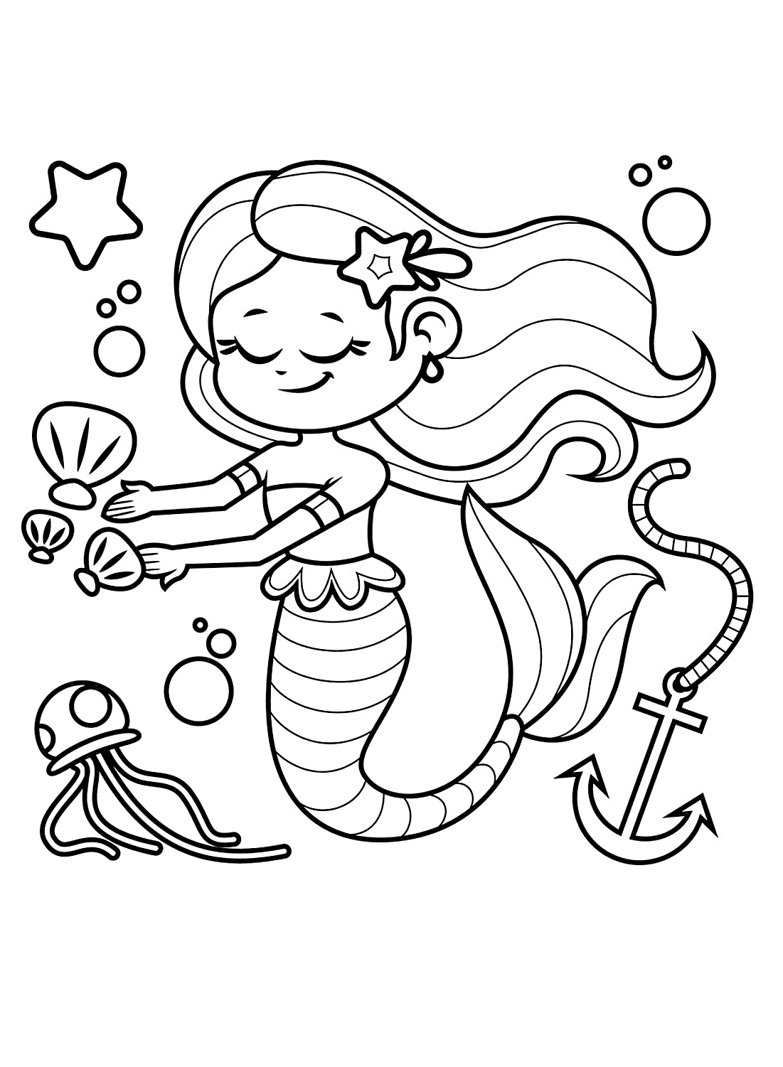 Coloring pages of mermaids