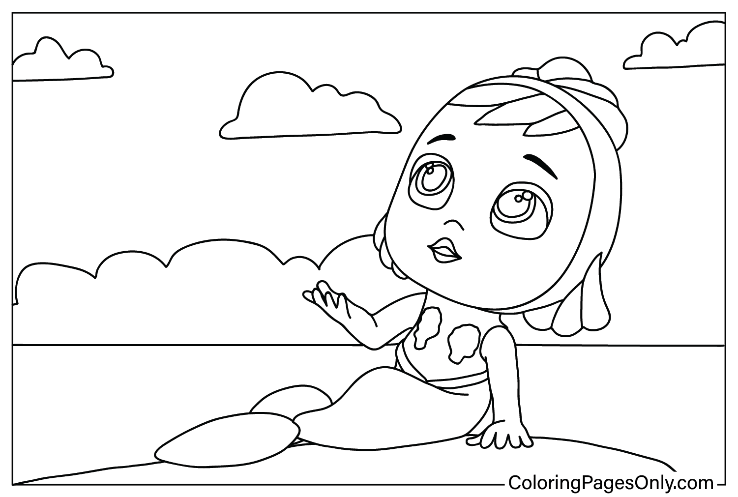 Cry Babies Mermaid Coloring Page from Cry Babies