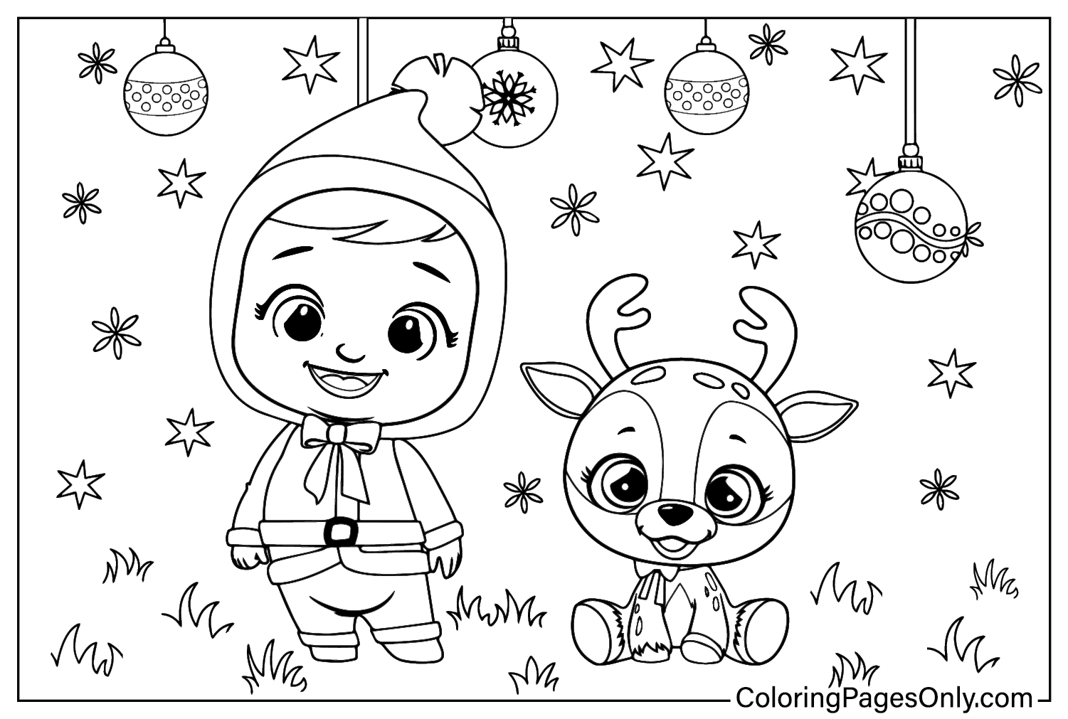 Cry Babies Noel Coloring Page from Cry Babies