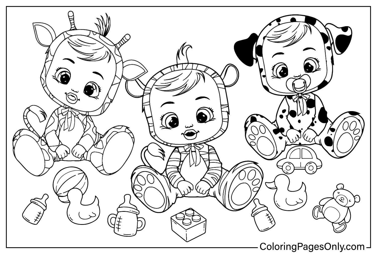 Cry Babies Picture to Color from Cry Babies