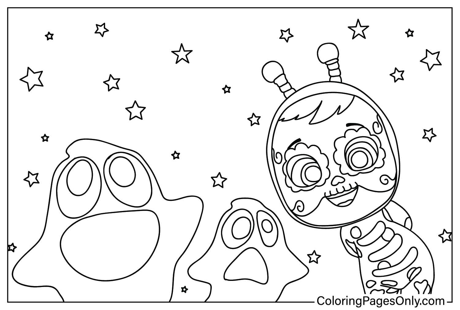 Cry Babies On Halloween Coloring Page from Cry Babies