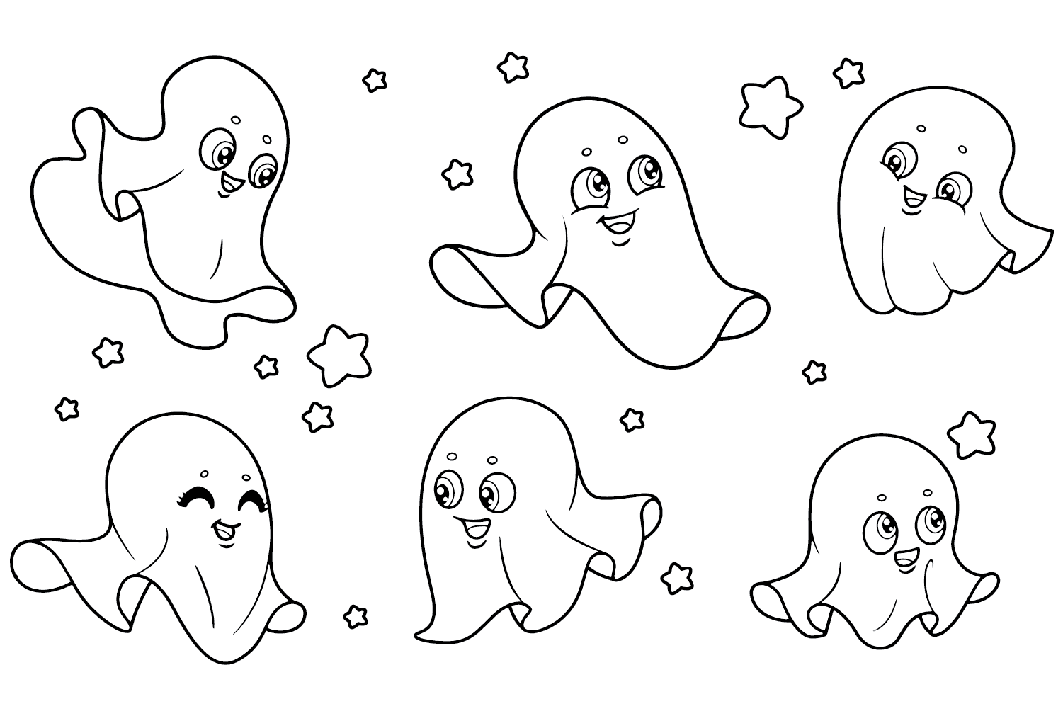 Página para colorir de fantasma fofo do Ghost