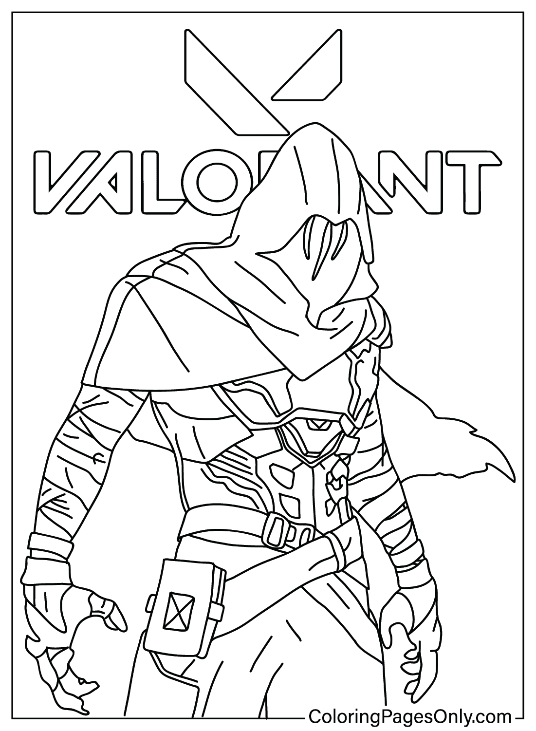 Página para colorir Cypher de Valorant de Valorant