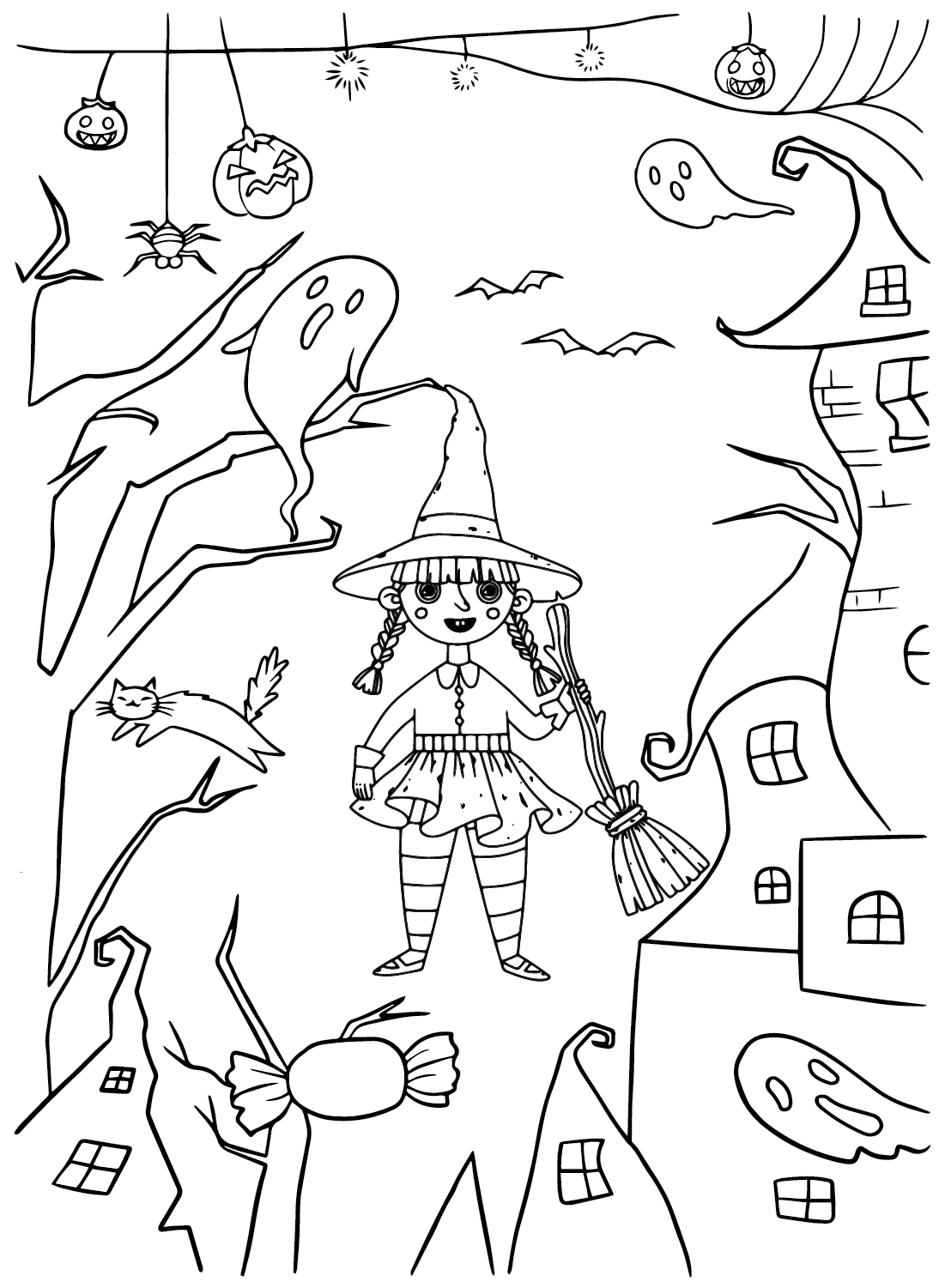 Dessiner une page à colorier de costume d'Halloween à partir du costume d'Halloween
