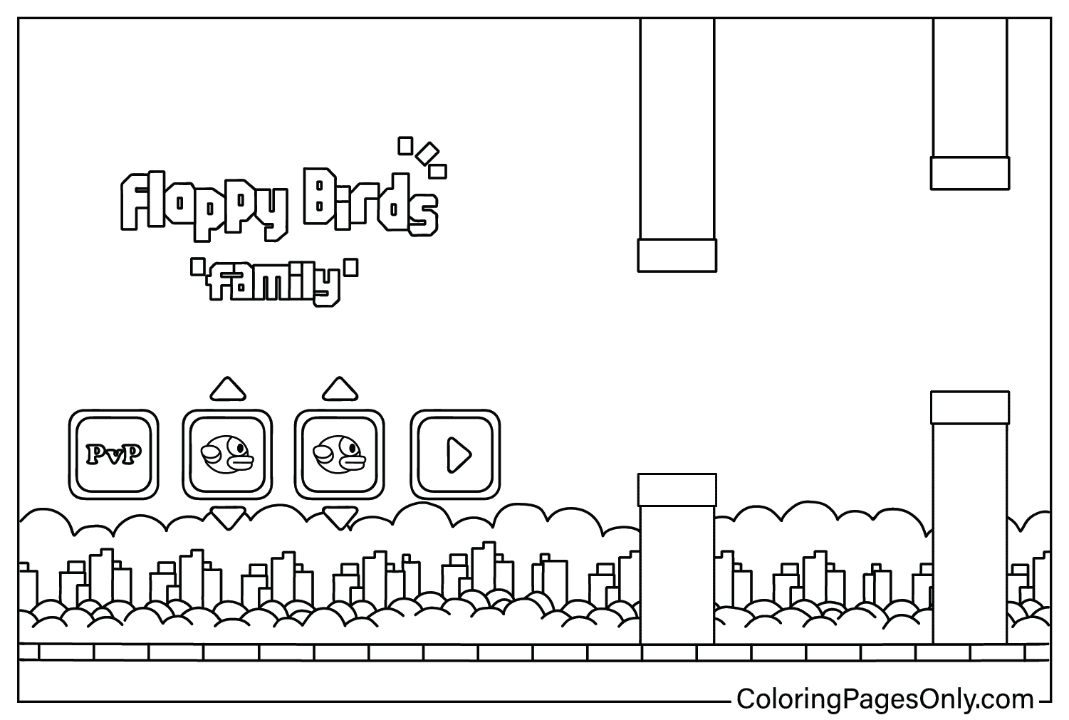 Flappy Bird Coloring Page Free from Flappy Bird