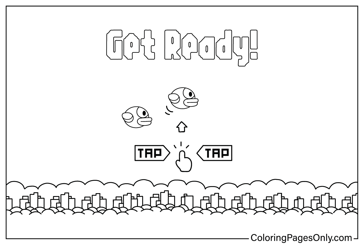 Flappy Bird Coloring Page PNG from Flappy Bird