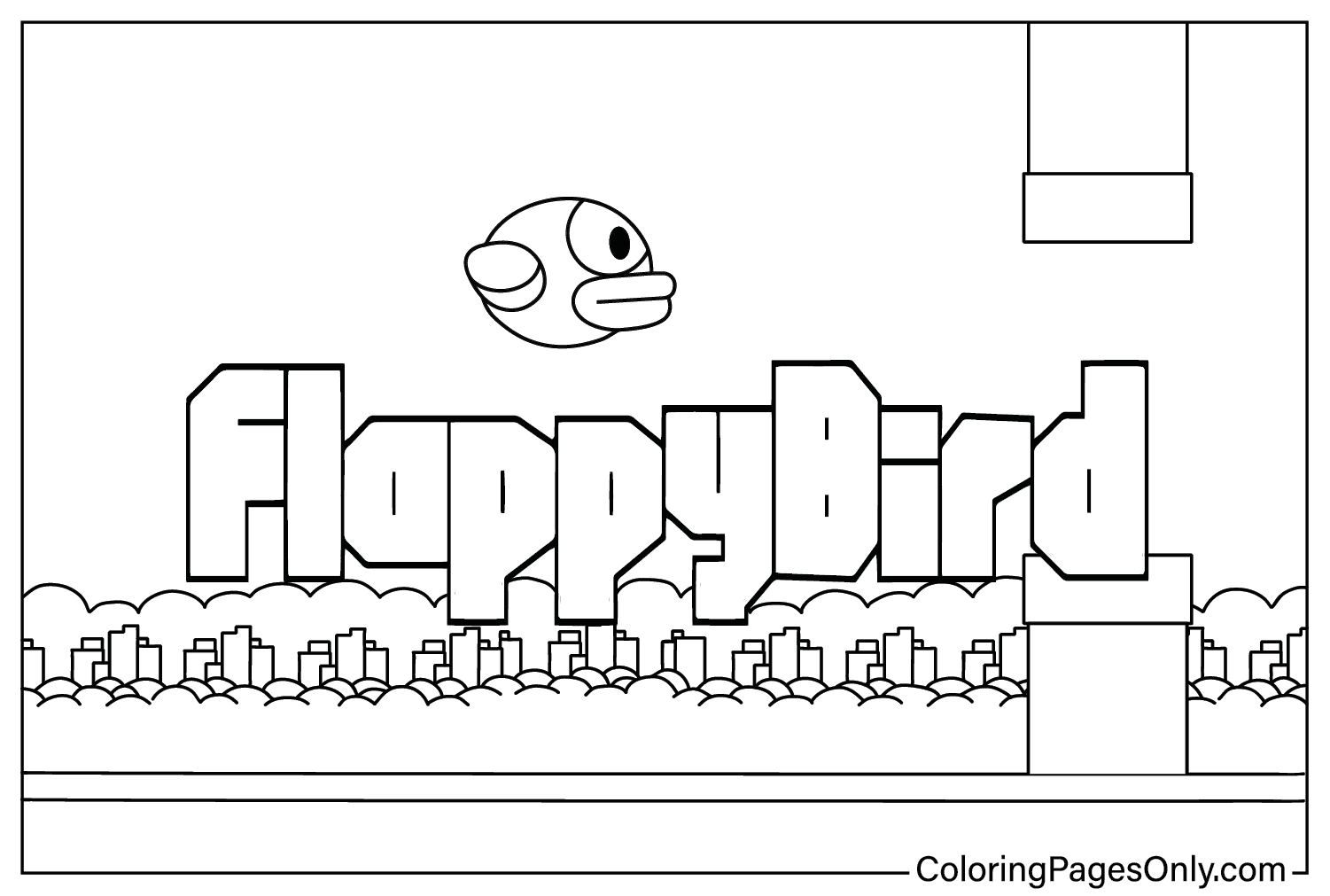 Flappy Bird 着色页可从 Flappy Bird 打印