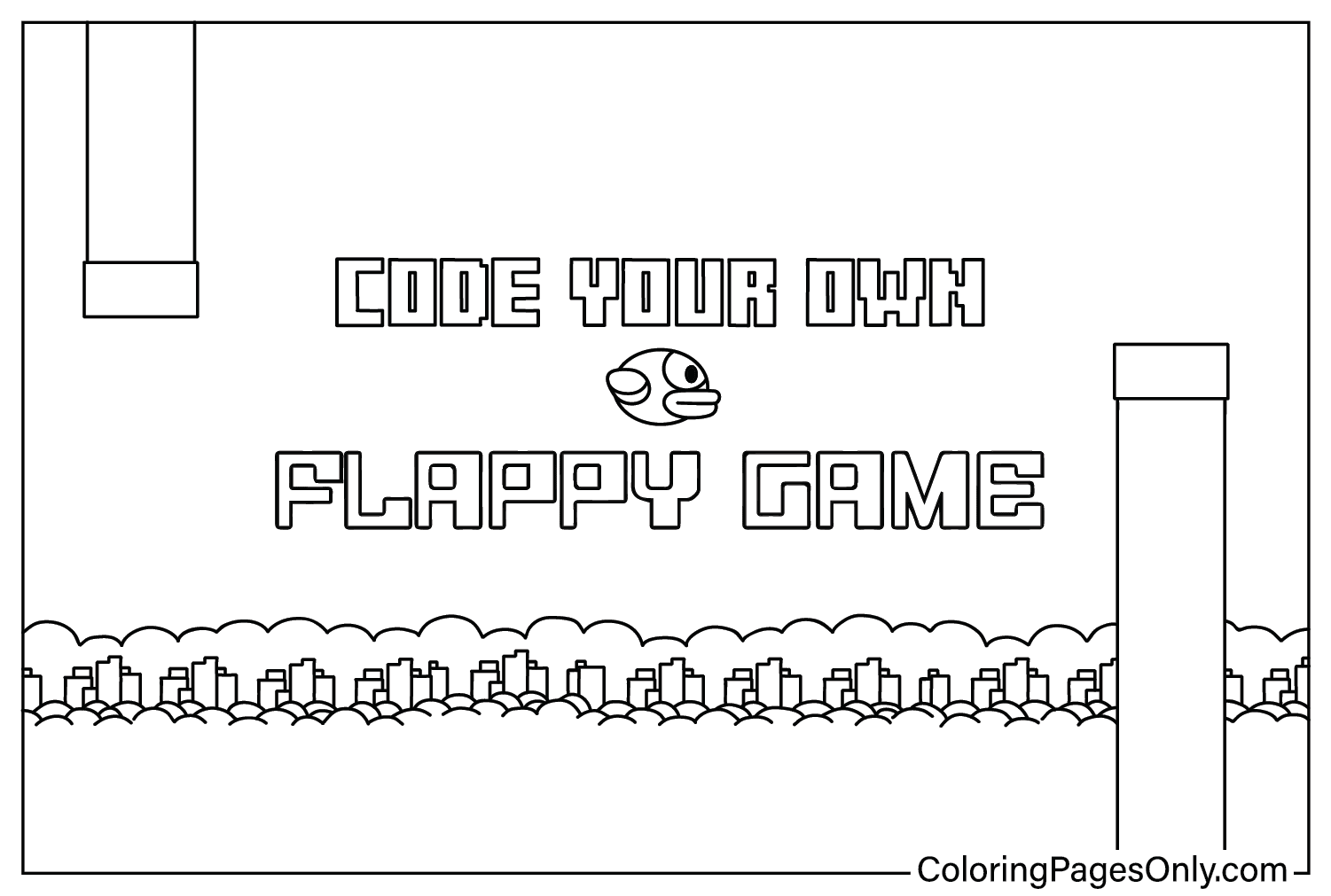 Flappy Bird Coloring Sheet from Flappy Bird