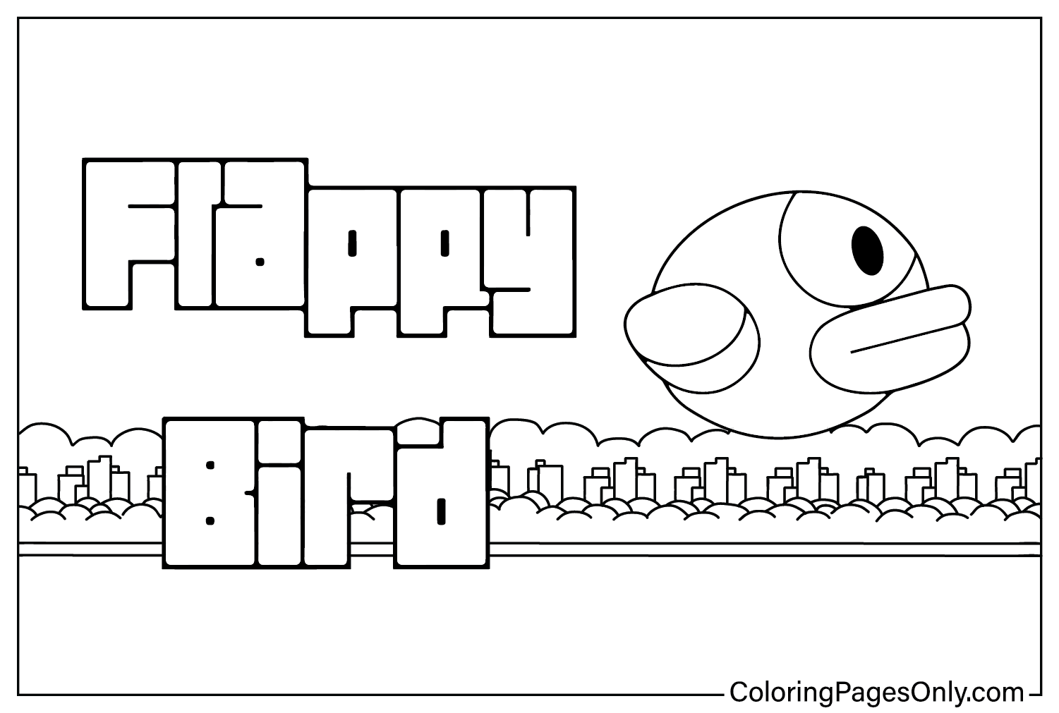 Free Flappy Bird Coloring Page from Flappy Bird