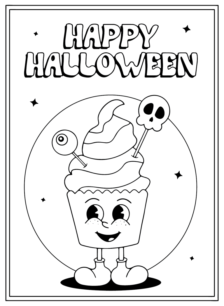 25 Free Printable Halloween Cards Coloring Pages