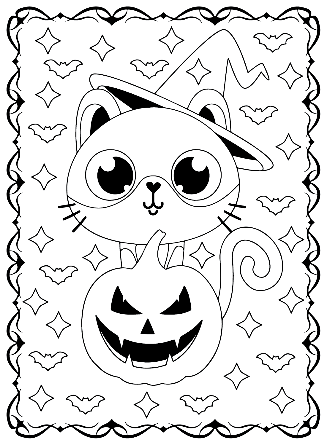 25 Halloween Cards Coloring Pages ColoringPagesOnly