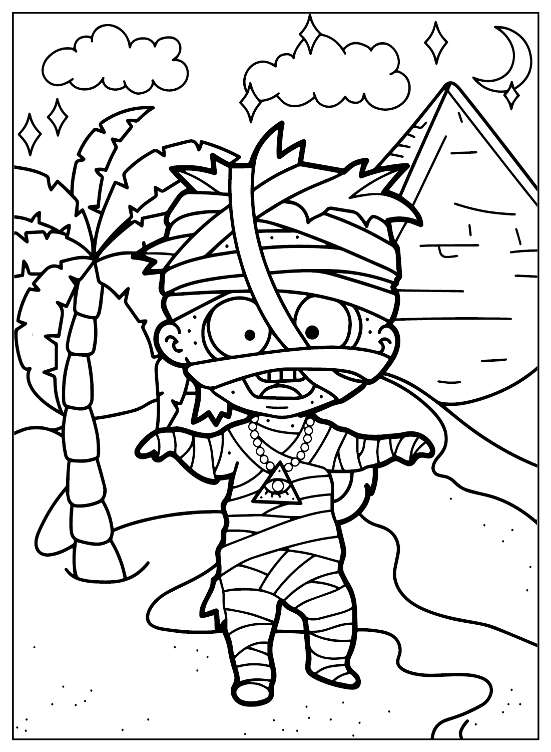 Free Halloween Mummy Coloring Page